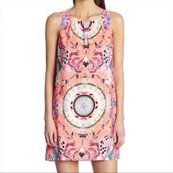 Mara Hoffman Orange Shift Dress in Jungle Trip Coral - Picture 2 of 16